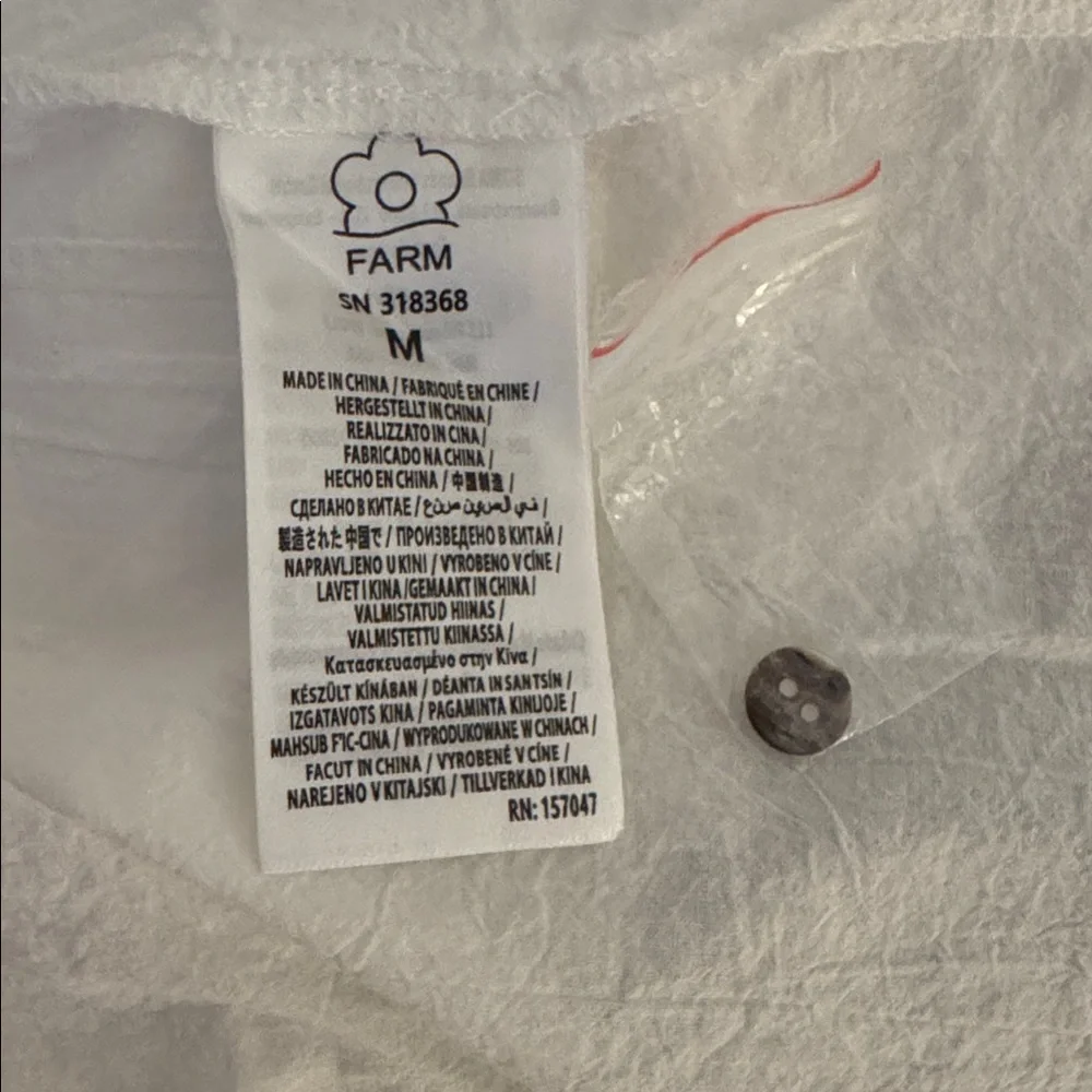 Farm Rio: Size M. White Richelieu Sleeveless Midi Dress (Ret:$400) - Picture 8 of 11